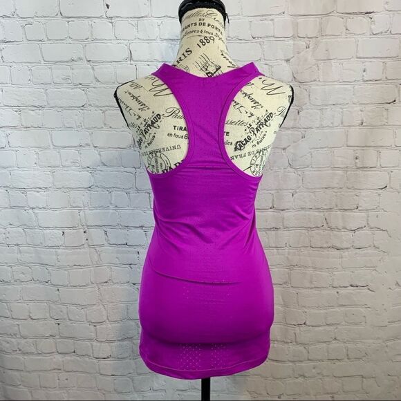 Nike Pro Dri Fit Long Racerback Tank Top Purple Fitted Womens Extra Small - Picture 5 of 11